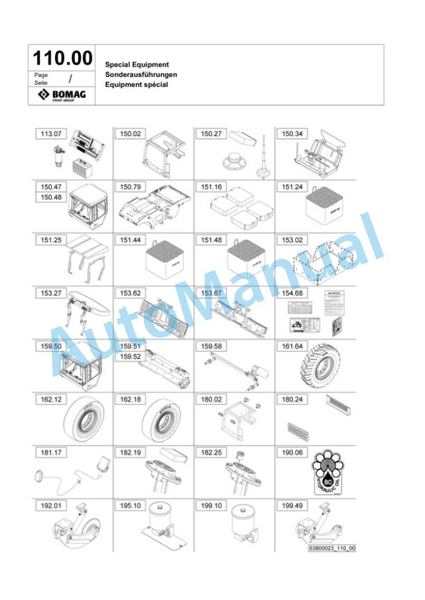 Bomag BW 27 RH-4i BC Pneumatic Tyred Roller Spare Parts Catalogue 00825087 4 Bomag BW 27 RH-4i BC Pneumatic Tyred Roller Spare Parts Catalogue 00825087-4
