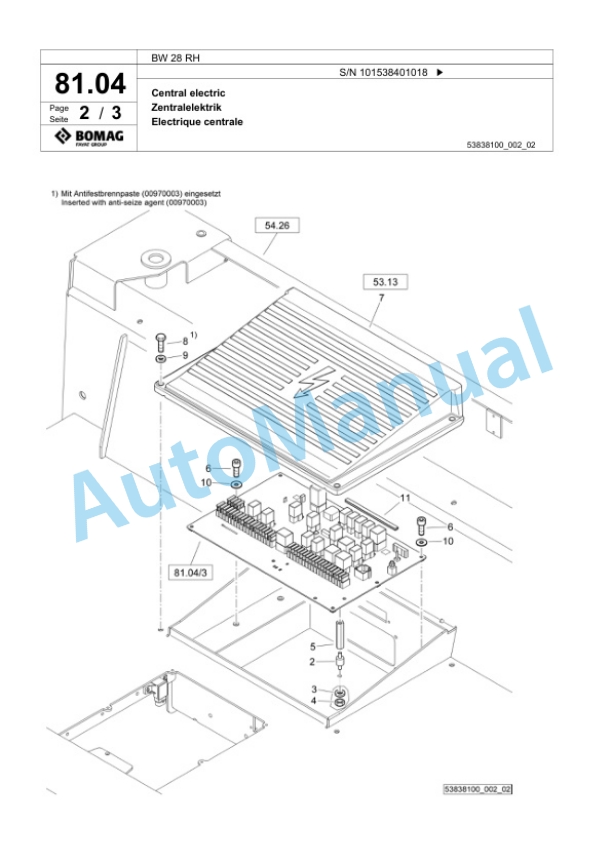 Bomag BW 28 RH Pneumatic Tyred Roller Spare Parts Catalogue 00824957 2 Bomag BW 28 RH Pneumatic Tyred Roller Spare Parts Catalogue 00824957-2