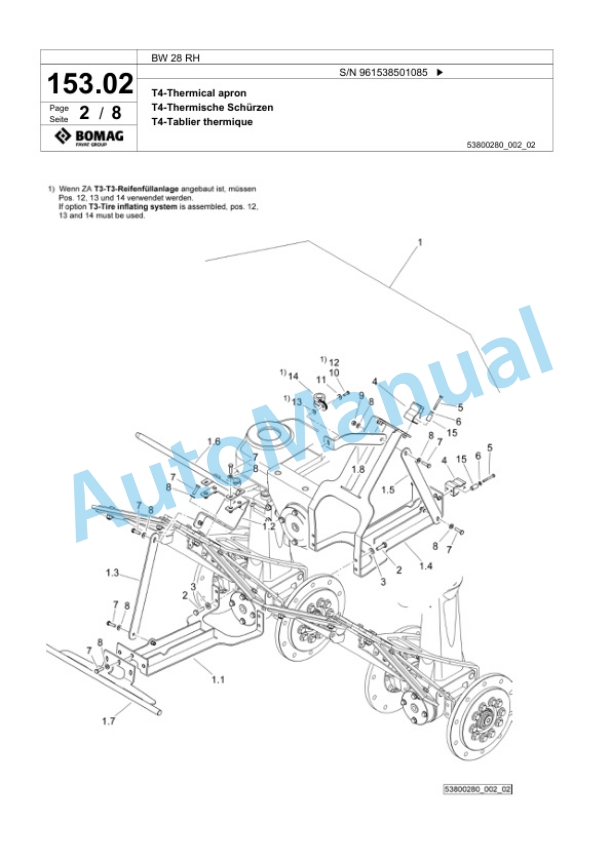 Bomag BW 28 RH Pneumatic Tyred Roller Spare Parts Catalogue 00826173 4 Bomag BW 28 RH Pneumatic Tyred Roller Spare Parts Catalogue 00826173-4