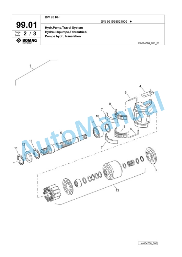Bomag BW 28 RH Pneumatic Tyred Roller Spare Parts Catalogue 00826177 2 Bomag BW 28 RH Pneumatic Tyred Roller Spare Parts Catalogue 00826177-2