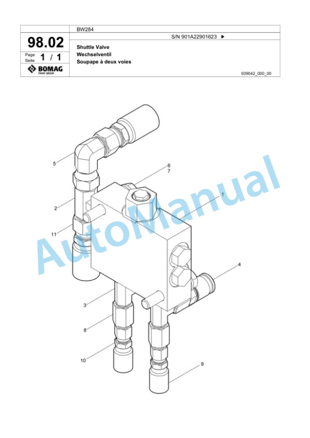 Bomag BW 284 Tandem Vibratory Roller Spare Parts Catalogue 00817829 4 Bomag BW 284 Tandem Vibratory Roller Spare Parts Catalogue 00817829-4