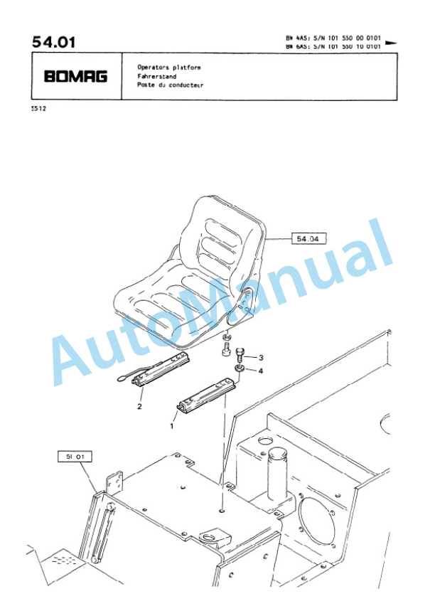 Bomag BW 4AS, BW 6AS Tandem Static Roller Spare Parts Catalogue 00813910 3 Bomag BW 4AS, BW 6AS Tandem Static Roller Spare Parts Catalogue 00813910-3