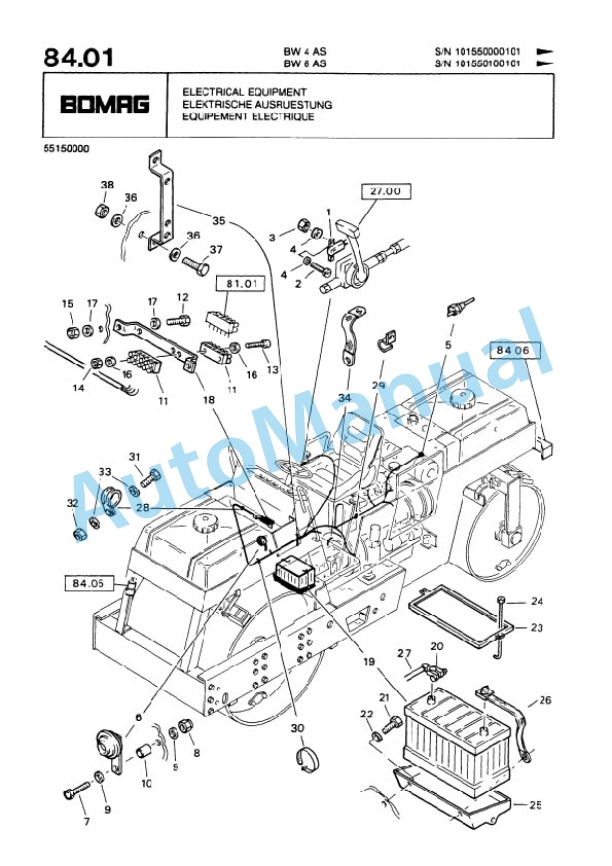 Bomag BW 4AS, BW 6AS Tandem Static Roller Spare Parts Catalogue 00813910 5 Bomag BW 4AS, BW 6AS Tandem Static Roller Spare Parts Catalogue 00813910-5