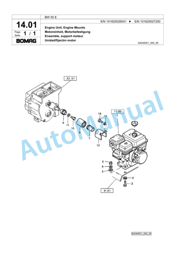 Bomag BW 55 E Single-Drum Vibration Roller Spare Parts Catalogue 00817553 2 Bomag BW 55 E Single-Drum Vibration Roller Spare Parts Catalogue 00817553-2