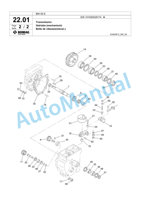 Bomag BW 55 E Single-Drum Vibration Roller Spare Parts Catalogue 00824061 2 Bomag BW 55 E Single-Drum Vibration Roller Spare Parts Catalogue 00824061-2