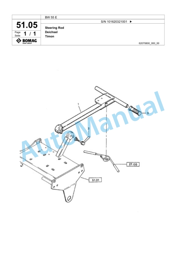 Bomag BW 55 E Single-Drum Vibration Roller Spare Parts Catalogue 00825513 2 Bomag BW 55 E Single-Drum Vibration Roller Spare Parts Catalogue 00825513-2