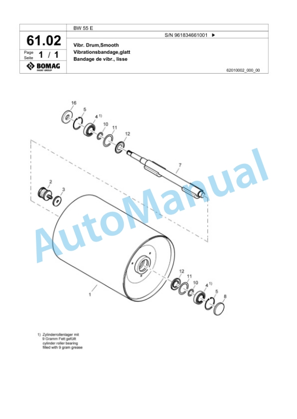 Bomag BW 55 E Single-Drum Vibration Roller Spare Parts Catalogue 00826473 5 Bomag BW 55 E Single-Drum Vibration Roller Spare Parts Catalogue 00826473-5