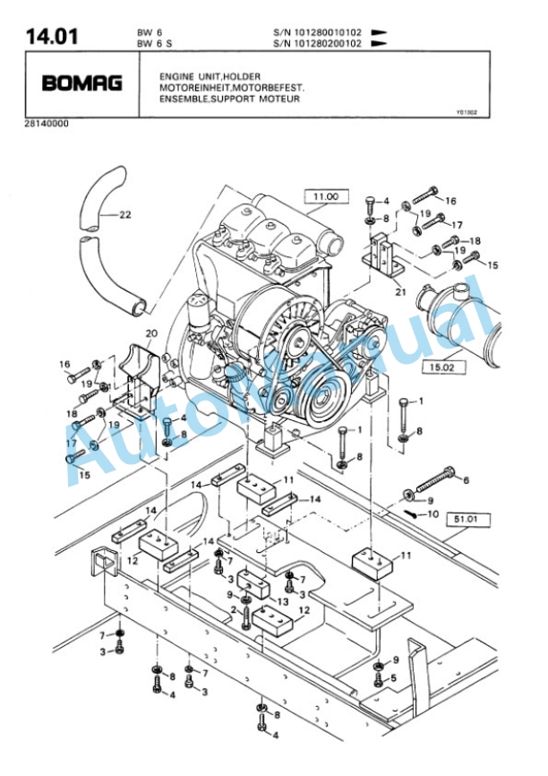 Bomag BW 6, BW 6S Towed Vibratory Rollers Spare Parts Catalogue 00812403 4 Bomag BW 6, BW 6S Towed Vibratory Rollers Spare Parts Catalogue 00812403-4