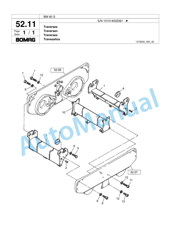 Bomag BW 6 S Double Vibratory Roller Spare Parts Catalogue 00817556 3 Bomag BW 6 S Double Vibratory Roller Spare Parts Catalogue 00817556-3