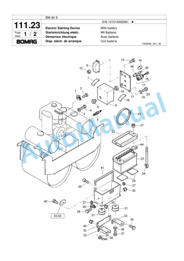 Bomag BW 6 S Double Vibratory Roller Spare Parts Catalogue 00817556 5 Bomag BW 6 S Double Vibratory Roller Spare Parts Catalogue 00817556-5