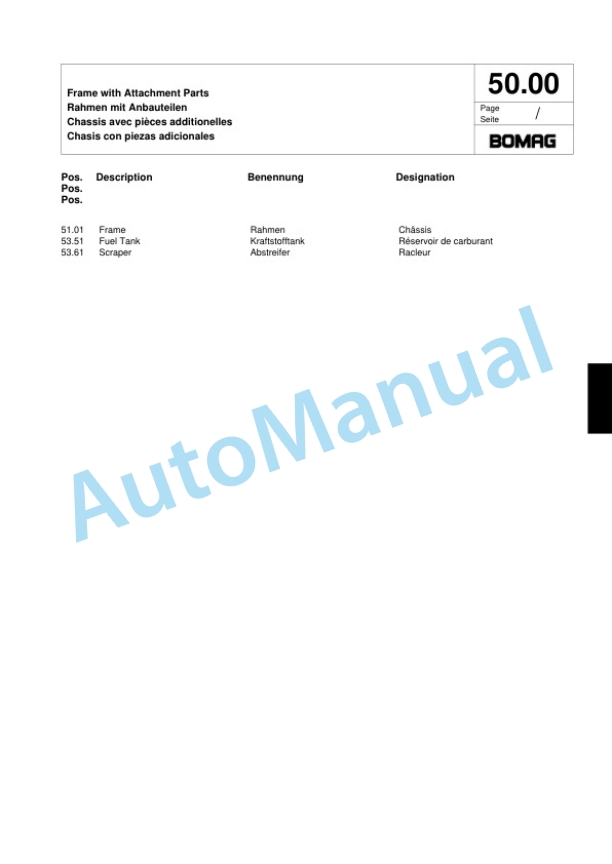 Bomag BW 6 S Tower Roller Spare Parts Catalogue 00817957 5 Bomag BW 6 S Tower Roller Spare Parts Catalogue 00817957-5