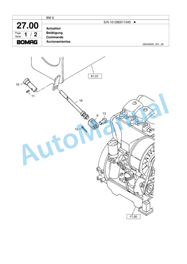 Bomag BW 6 Tower Roller Spare Parts Catalogue 00817554 4 Bomag BW 6 Tower Roller Spare Parts Catalogue 00817554-4