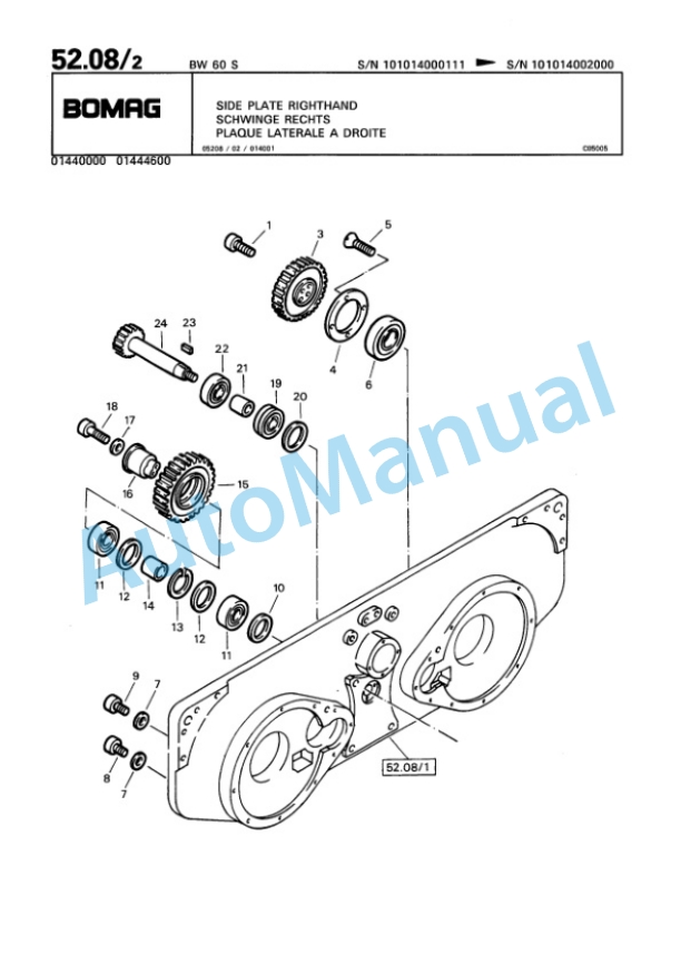 Bomag BW 60 S Double Vibratory Roller Spare Parts Catalogue 00810011 3 Bomag BW 60 S Double Vibratory Roller Spare Parts Catalogue 00810011-3