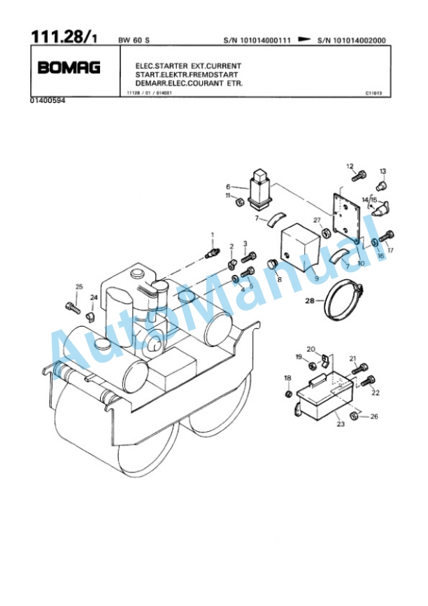 Bomag BW 60 S Double Vibratory Roller Spare Parts Catalogue 00810011 5 Bomag BW 60 S Double Vibratory Roller Spare Parts Catalogue 00810011-5
