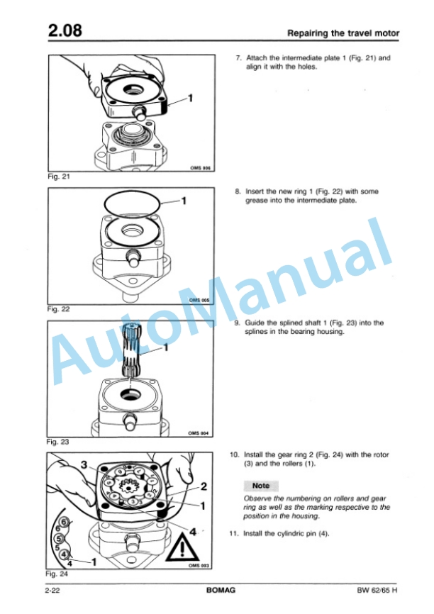 Bomag BW 62 H, BW 65 H Double Vibratory Roller Repair Instructions 00819017 2 Bomag BW 62 H, BW 65 H Double Vibratory Roller Repair Instructions 00819017-2