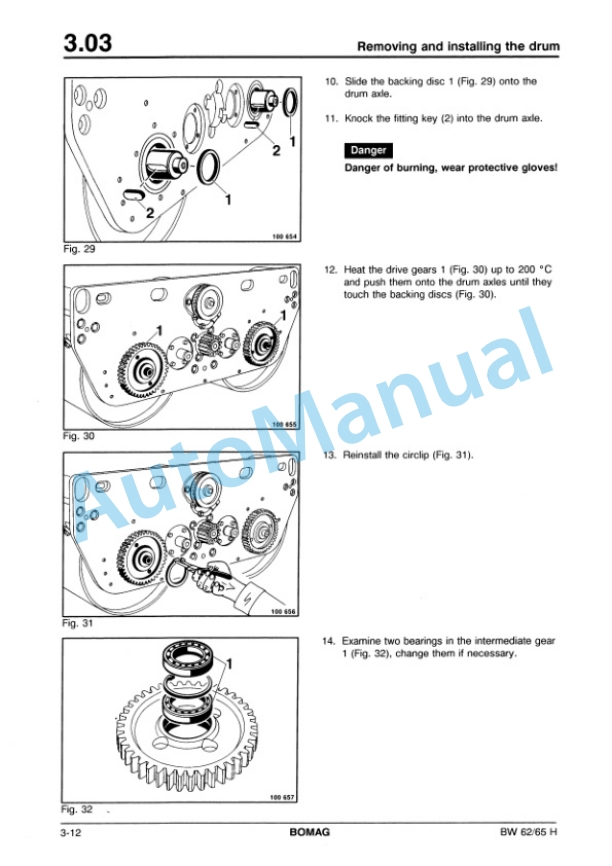 Bomag BW 62 H, BW 65 H Double Vibratory Roller Repair Instructions 00819017 5 Bomag BW 62 H, BW 65 H Double Vibratory Roller Repair Instructions 00819017-5