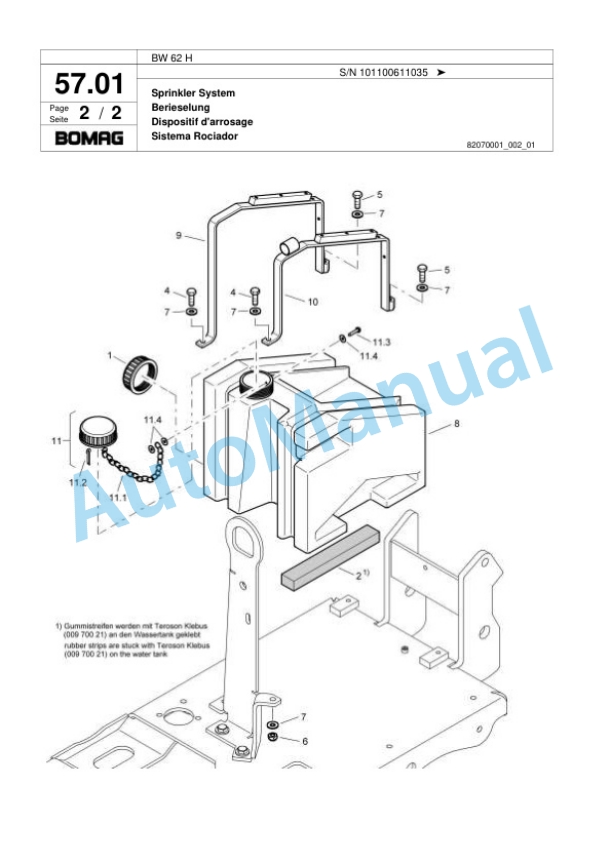 Bomag BW 62 H Double Vibratory Roller Spare Parts Catalogue 00818037 3 Bomag BW 62 H Double Vibratory Roller Spare Parts Catalogue 00818037-3