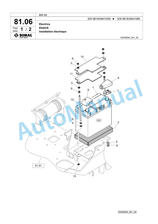Bomag BW 65 Double Vibratory Roller Spare Parts Catalogue 00826395 3 Bomag BW 65 Double Vibratory Roller Spare Parts Catalogue 00826395-3