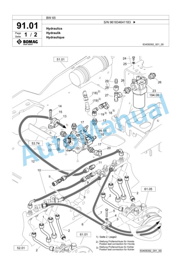 Bomag BW 65 Double Vibratory Roller Spare Parts Catalogue 00826395 4 Bomag BW 65 Double Vibratory Roller Spare Parts Catalogue 00826395-4