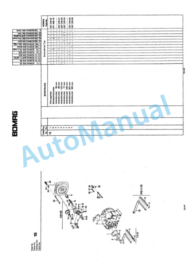 Bomag BW 65 H Double Vibratory Roller Spare Parts Catalogue 00810370 GE 3 Bomag BW 65 H Double Vibratory Roller Spare Parts Catalogue 00810370 GE-3
