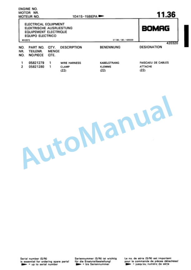 Bomag BW 65 H Double Vibratory Roller Spare Parts Catalogue 00816774 2 Bomag BW 65 H Double Vibratory Roller Spare Parts Catalogue 00816774-2