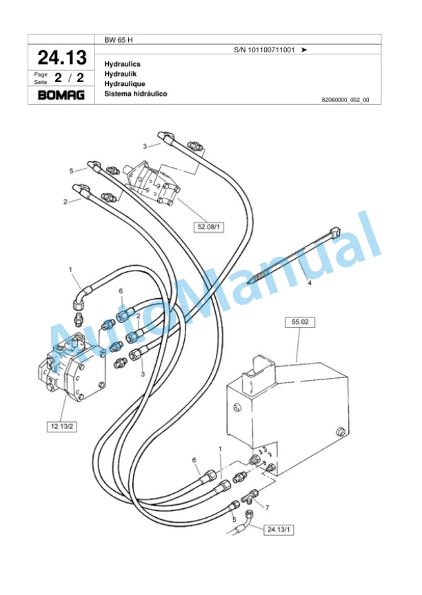 Bomag BW 65 H Double Vibratory Roller Spare Parts Catalogue 00817973 2 Bomag BW 65 H Double Vibratory Roller Spare Parts Catalogue 00817973-2