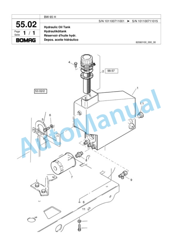 Bomag BW 65 H Double Vibratory Roller Spare Parts Catalogue 00817973 3 Bomag BW 65 H Double Vibratory Roller Spare Parts Catalogue 00817973-3