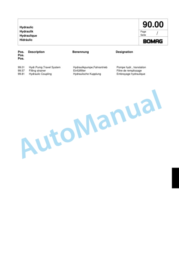 Bomag BW 65 H Double Vibratory Roller Spare Parts Catalogue 00817973 4 Bomag BW 65 H Double Vibratory Roller Spare Parts Catalogue 00817973-4