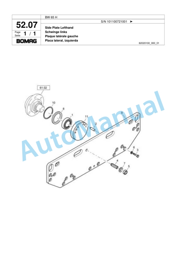 Bomag BW 65 H Double Vibratory Roller Spare Parts Catalogue 00818067 2 Bomag BW 65 H Double Vibratory Roller Spare Parts Catalogue 00818067-2