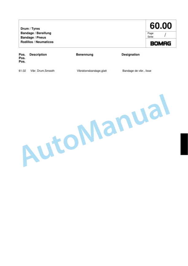 Bomag BW 65 H Double Vibratory Roller Spare Parts Catalogue 00818067 3 Bomag BW 65 H Double Vibratory Roller Spare Parts Catalogue 00818067-3