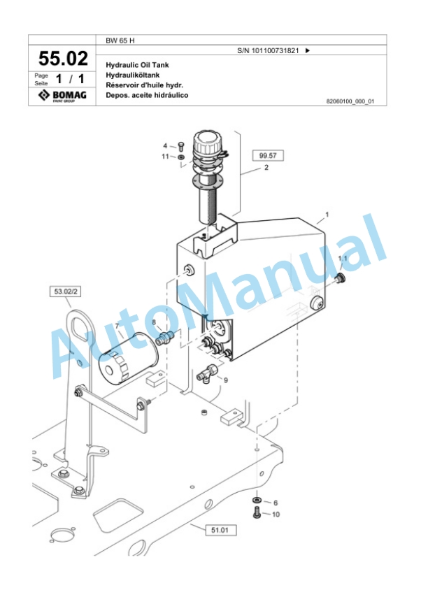 Bomag BW 65 H Double Vibratory Roller Spare Parts Catalogue 00818773 3 Bomag BW 65 H Double Vibratory Roller Spare Parts Catalogue 00818773-3