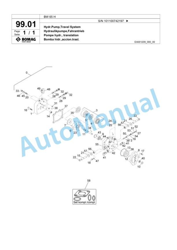 Bomag BW 65 H Double Vibratory Roller Spare Parts Catalogue 00818819 4 Bomag BW 65 H Double Vibratory Roller Spare Parts Catalogue 00818819-4