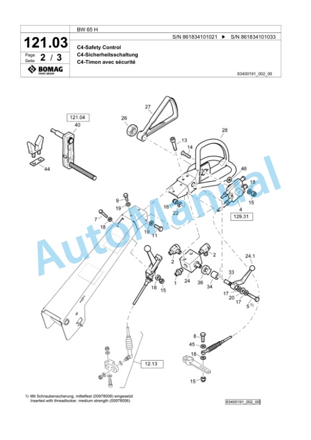 Bomag BW 65 H Double Vibratory Roller Spare Parts Catalogue 00824411 5 Bomag BW 65 H Double Vibratory Roller Spare Parts Catalogue 00824411-5