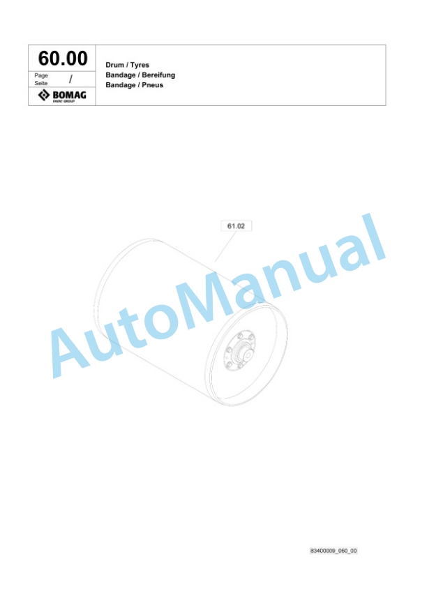 Bomag BW 65 H Double Vibratory Roller Spare Parts Catalogue 00826213 3 Bomag BW 65 H Double Vibratory Roller Spare Parts Catalogue 00826213-3