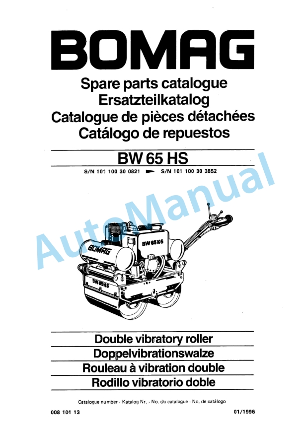 Bomag BW 65 HS Double Vibratory Roller Spare Parts Catalogue 00810113 1 Bomag BW 65 HS Double Vibratory Roller Spare Parts Catalogue 00810113