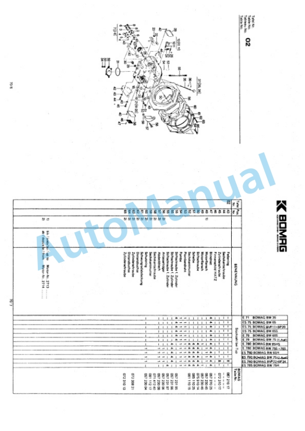 Bomag BW 65 HS Double Vibratory Roller Spare Parts Catalogue 00810381 2 Bomag BW 65 HS Double Vibratory Roller Spare Parts Catalogue 00810381-2