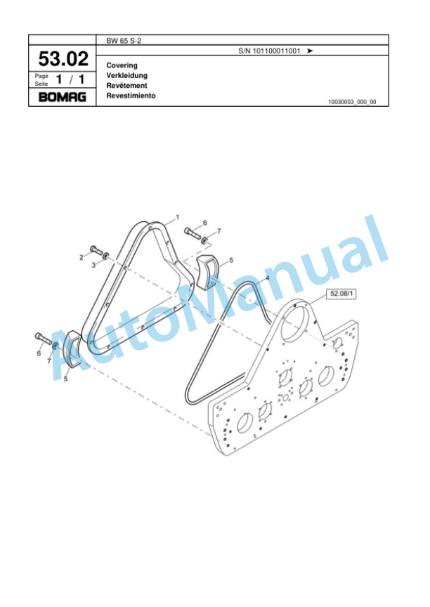 Bomag BW 65 S-2 Double Vibratory Roller Spare Parts Catalogue 00817560 4 Bomag BW 65 S-2 Double Vibratory Roller Spare Parts Catalogue 00817560-4