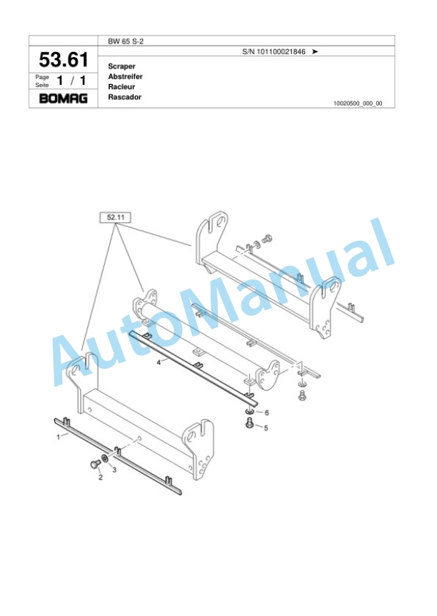 Bomag BW 65 S-2 Double Vibratory Roller Spare Parts Catalogue 00817969 3 Bomag BW 65 S-2 Double Vibratory Roller Spare Parts Catalogue 00817969-3
