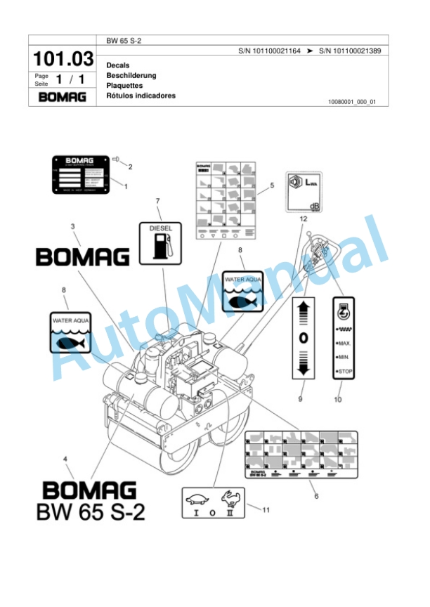 Bomag BW 65 S-2 Double Vibratory Roller Spare Parts Catalogue 00817969 5 Bomag BW 65 S-2 Double Vibratory Roller Spare Parts Catalogue 00817969-5
