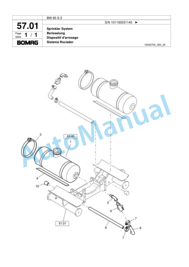 Bomag BW 65 S-2 Double Vibratory Roller Spare Parts Catalogue 00818069 3 Bomag BW 65 S-2 Double Vibratory Roller Spare Parts Catalogue 00818069-3