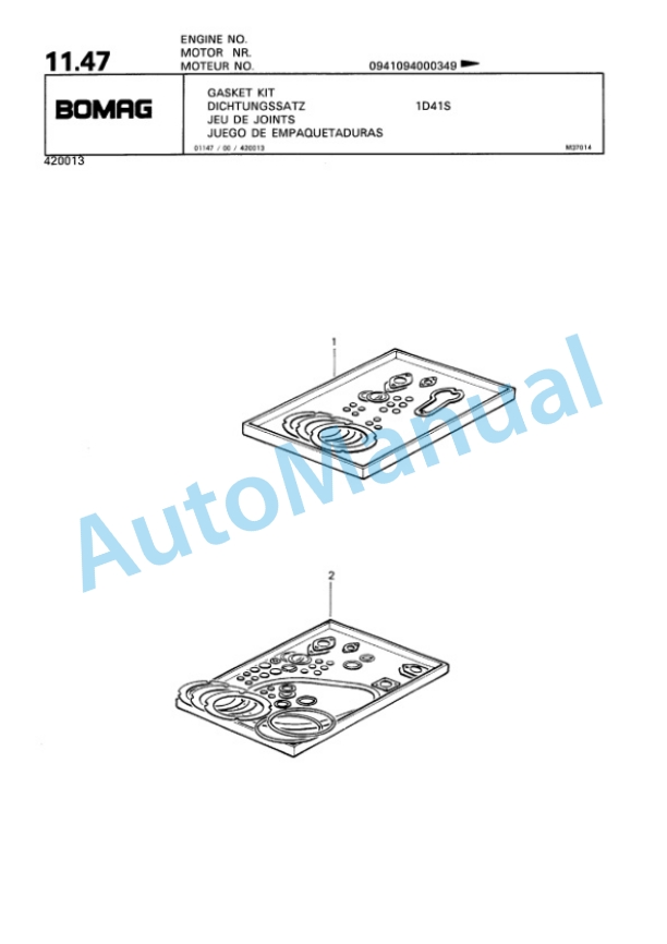 Bomag BW 65 S Double Vibratory Roller Spare Parts Catalogue 00810360 2 Bomag BW 65 S Double Vibratory Roller Spare Parts Catalogue 00810360-2