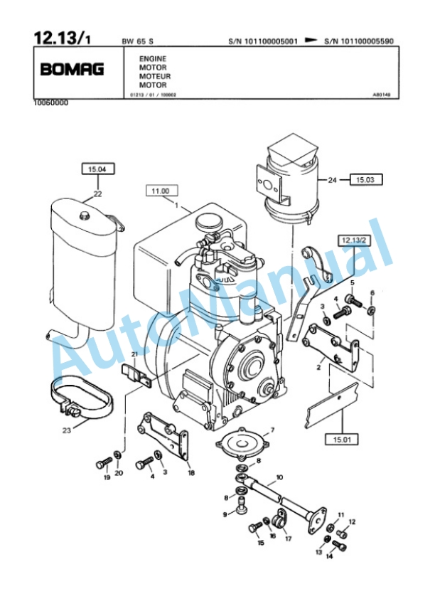 Bomag BW 65 S Double Vibratory Roller Spare Parts Catalogue 00811405 2 Bomag BW 65 S Double Vibratory Roller Spare Parts Catalogue 00811405-2