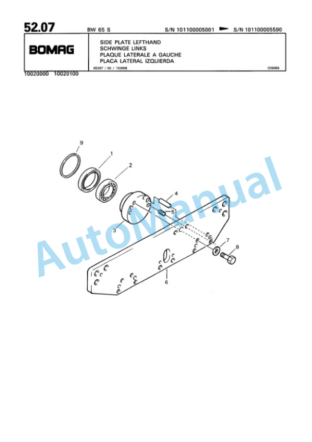 Bomag BW 65 S Double Vibratory Roller Spare Parts Catalogue 00811405 3 Bomag BW 65 S Double Vibratory Roller Spare Parts Catalogue 00811405-3