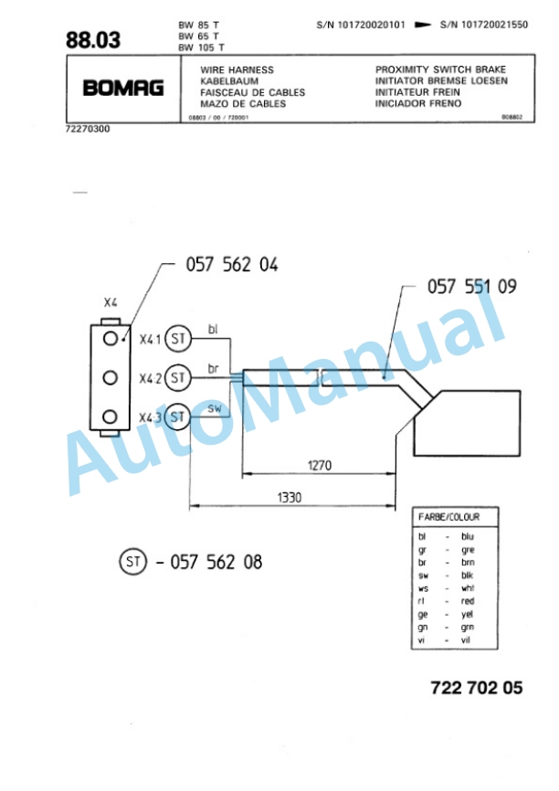 Bomag BW 65 T, BW 85 T, BW 105 T Trench Compactor Spare Parts Catalogue 00815204 5 Bomag BW 65 T, BW 85 T, BW 105 T Trench Compactor Spare Parts Catalogue 00815204-5