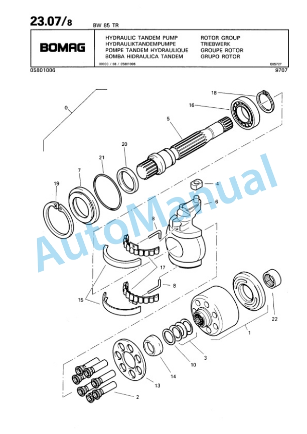 Bomag BW 65 TR, BW 85 TR, BW 105 TR Trench Compactor Spare Parts Catalogue 00815211 2 Bomag BW 65 TR, BW 85 TR, BW 105 TR Trench Compactor Spare Parts Catalogue 00815211-2