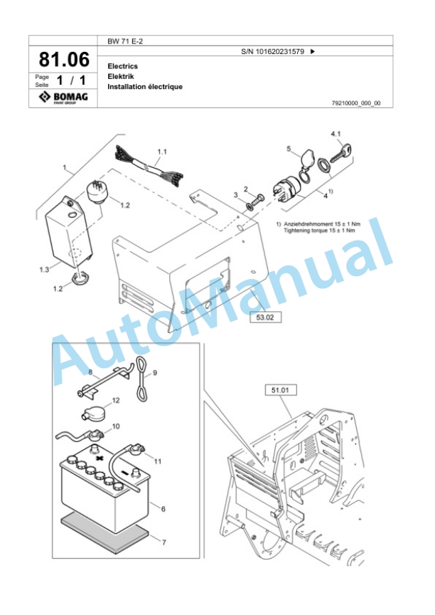 Bomag BW 71 E-2 Single-Drum Vibration Roller Spare Parts Catalogue 00817562 5 Bomag BW 71 E-2 Single-Drum Vibration Roller Spare Parts Catalogue 00817562-5