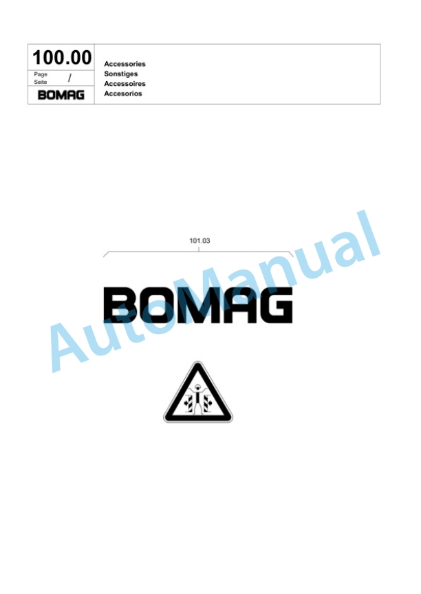 Bomag BW 71 E-2 Single-Drum Vibration Roller Spare Parts Catalogue 00818769 5 Bomag BW 71 E-2 Single-Drum Vibration Roller Spare Parts Catalogue 00818769-5