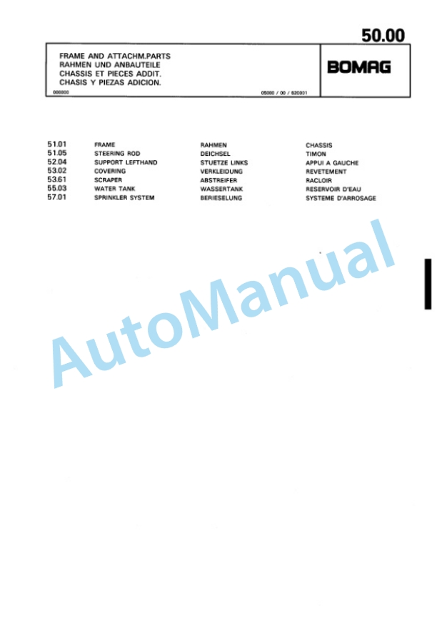 Bomag BW 71 E Single Drum Vibratory Roller Spare Parts Catalogue 00811030 3 Bomag BW 71 E Single Drum Vibratory Roller Spare Parts Catalogue 00811030-3