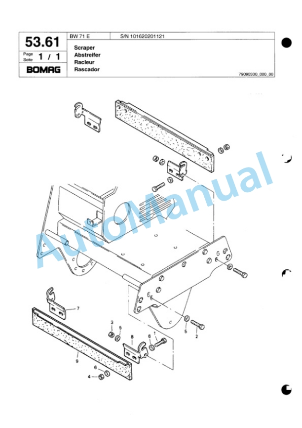 Bomag BW 71 E Single Drum Vibratory Roller Spare Parts Catalogue 00817249 4 Bomag BW 71 E Single Drum Vibratory Roller Spare Parts Catalogue 00817249-4
