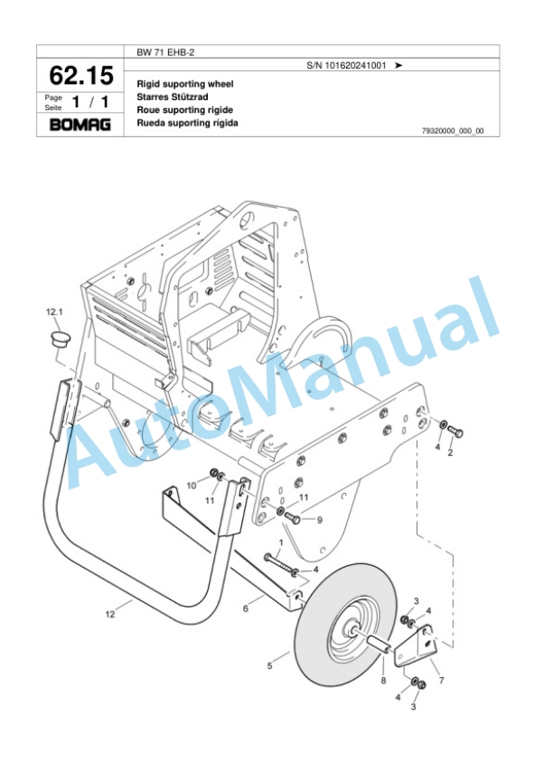 Bomag BW 71 EHB-2 Single-Drum Vibration Roller Spare Parts Catalogue 00817601 5 Bomag BW 71 EHB-2 Single-Drum Vibration Roller Spare Parts Catalogue 00817601-5